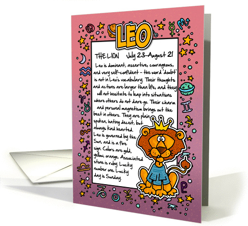 Zodiac Birthday - leo card (392284)