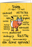 horoscoop kaart - Stier card