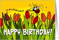 Happy Birthday tulips - uncle card