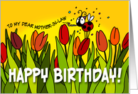 Happy Birthday tulips - mother-in-law card