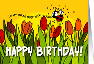 Happy Birthday tulips - brother card