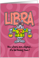 Libra - birthday party invitations card