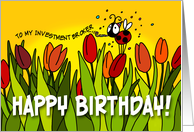 Happy Birthday tulips - investment broker card