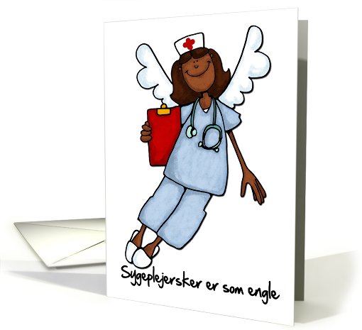 danish nurses day card - Sygeplejersker er som engle card (406566)