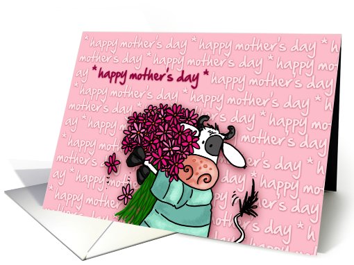 Happy Mother's Day - flower cow card (409109)