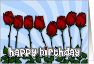 Happy birthday - red roses card