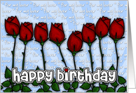 Red roses birthday - for my lover card