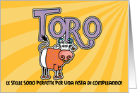 inviti festa di compleanno - Toro (Birthday party invitations - Taurus) card