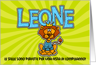 inviti festa di compleanno - Leone (Birthday party invitations - Leo) card