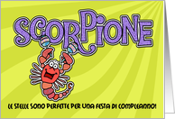 inviti festa di compleanno - Scorpione (Birthday party invitations - Scorpio) card