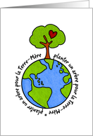 Earth Day - plant a tree for Mother Earth (french) card