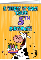 I ’herd’ it was your birthday - 5 years old card