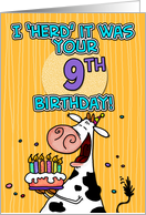 I ’herd’ it was your birthday - 9 years old card