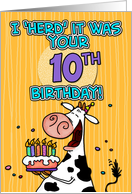 I ’herd’ it was your birthday - 10 years old card
