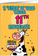 I ’herd’ it was your birthday - 11 years old card