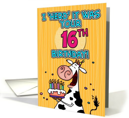 I 'herd' it was your birthday - 16 years old card (441019)