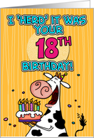 I ’herd’ it was your birthday - 18 years old card