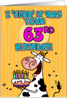 I ’herd’ it was your birthday - 63 years old card