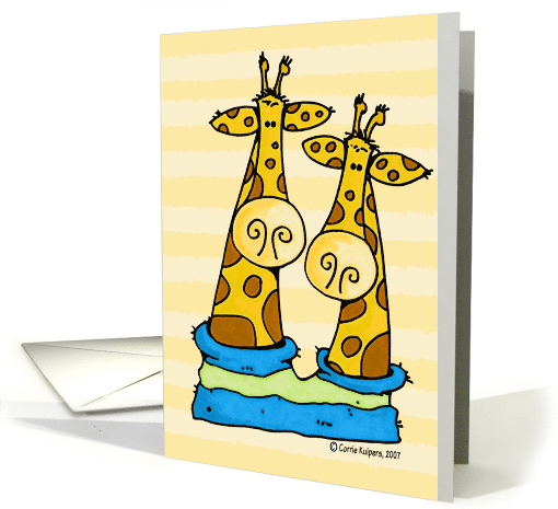 Best friends forever two giraffes card (44170)