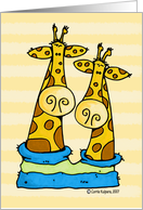 Best friends forever two giraffes card