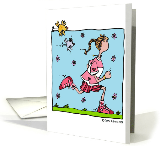 Running Woman in Springtime You Go Girl card (44357)