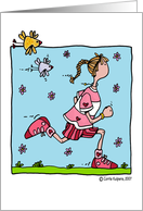 running woman - spring card