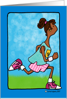 African American Running Woman card