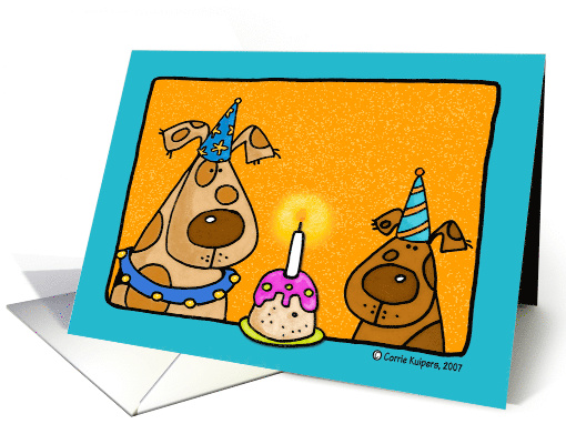 Fun Cartoon Birthday Dogs with Cake You are Getting Old card (44429)