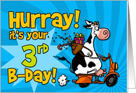 Hurray! it’s your 3rd birthday card