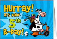 Hurray! it’s your 5th birthday card