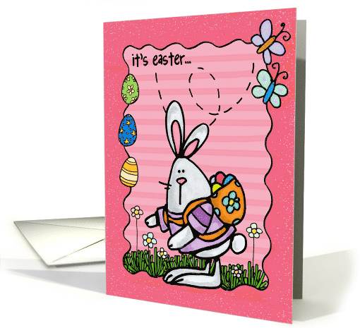 Easter Bunny with Painted Eggs card (45131)