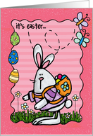 Easter Bunny with Painted Eggs card