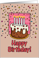 Happy Birthday Candles on Cake card
