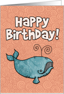 Happy Birthday whale card