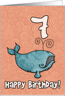 Happy Birthday whale - 7 years old card