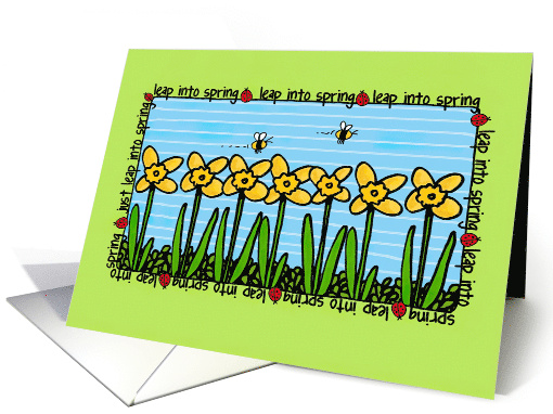 Spring Daffodils and Bees card (45728)
