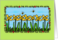Spring Daffodils and Bees card
