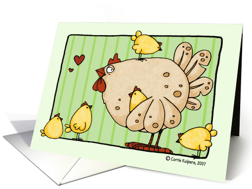 Mother's Day Cartoon Hen with Chicks card (45798)