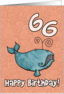 Happy Birthday whale - 66 years old card