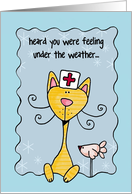 Get Well Soon Nurse Kitty card