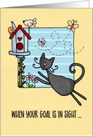Encouragement Black Cat Go For It card