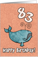 Happy Birthday whale - 83 years old card