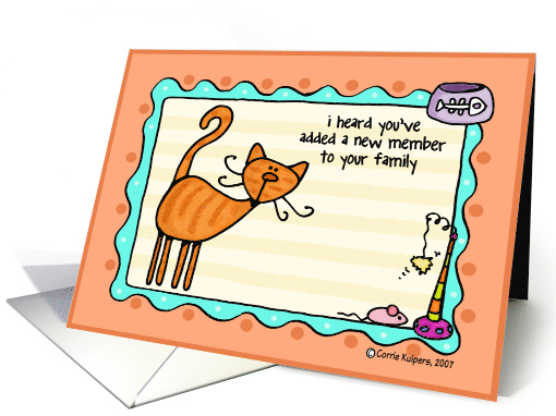 Getting a New Kitty Ginger Cat card (45982)