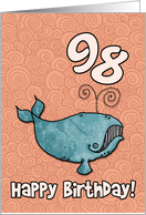 Happy Birthday whale - 98 years old card