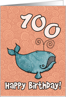 Happy Birthday whale - 100 years old card