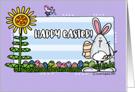 Happy Easter Bunny with Painted Eggs Good Egg card