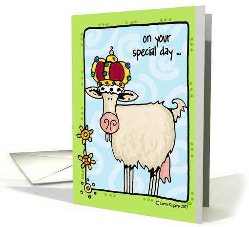 Mother's Day Royal Goat with Crown card (46170)