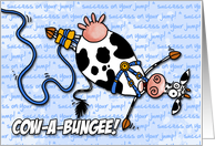 cow-a-bungee - success on your jump! card