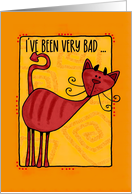 Belated Birthday Devil Cat card