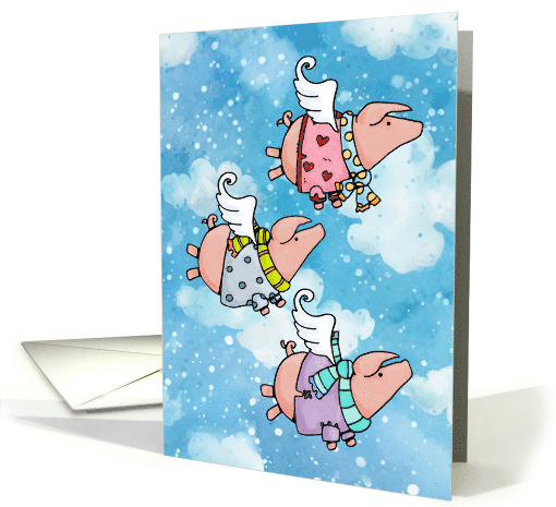Congratulations Flying Pigs card (47459)